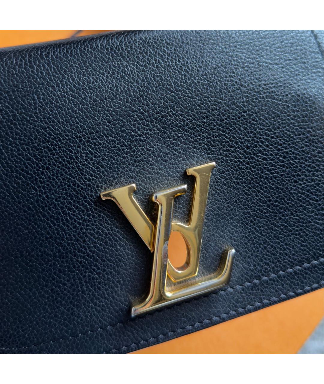 LOUIS VUITTON Черная кожаная сумка с короткими ручками, фото 7