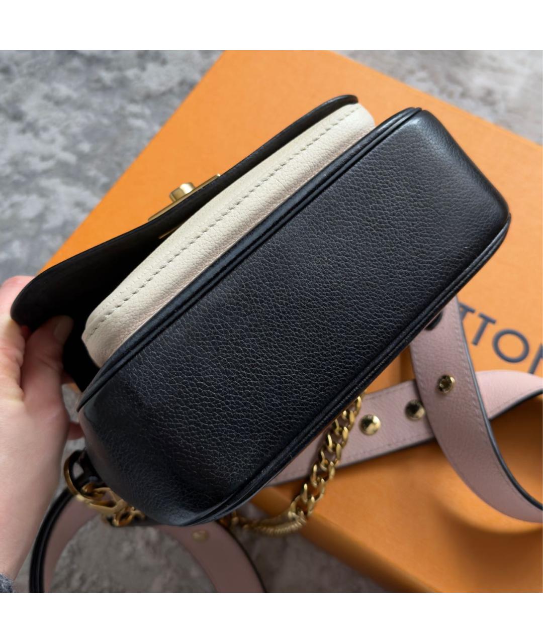 LOUIS VUITTON Черная кожаная сумка с короткими ручками, фото 8