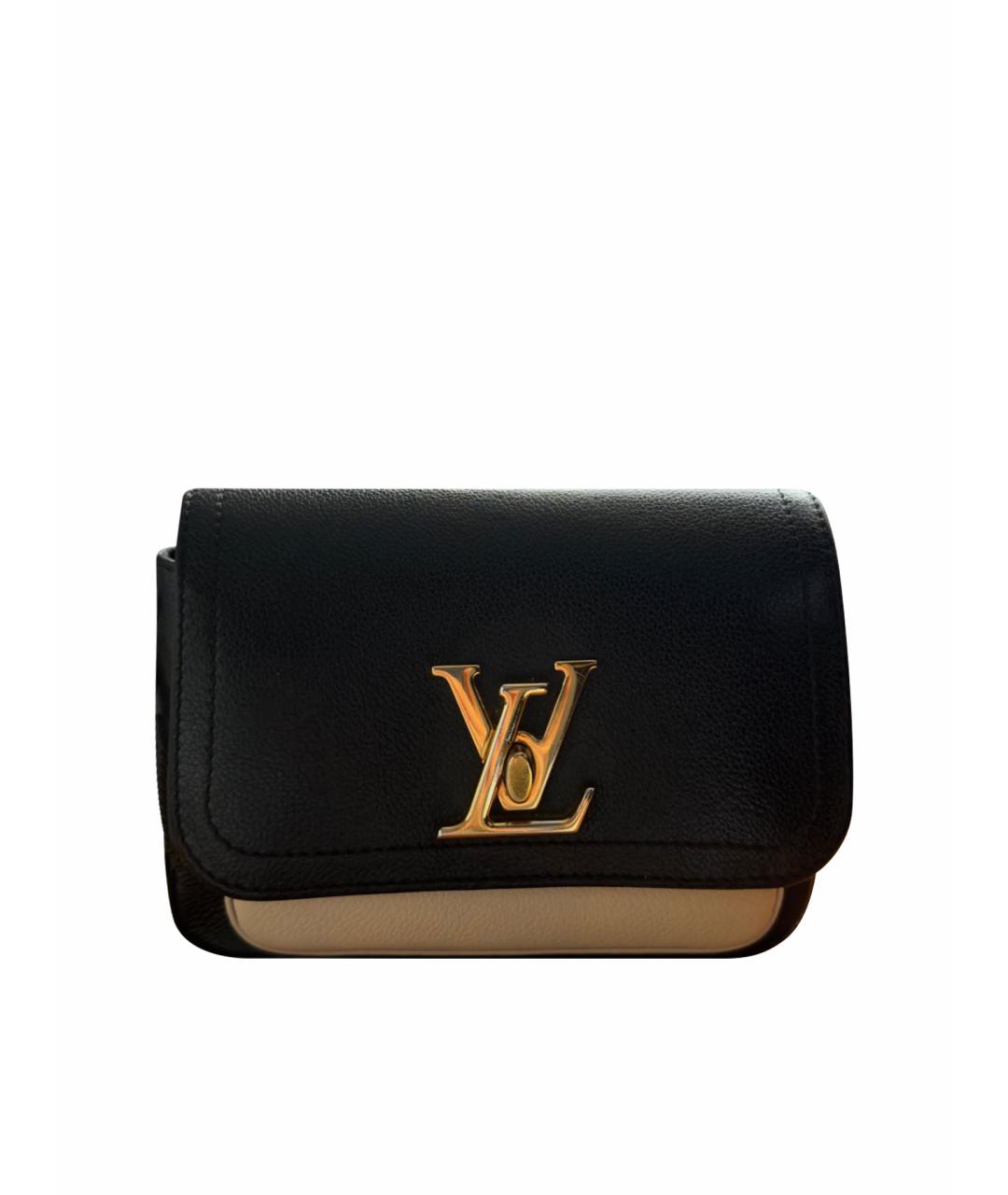 LOUIS VUITTON Черная кожаная сумка с короткими ручками, фото 1