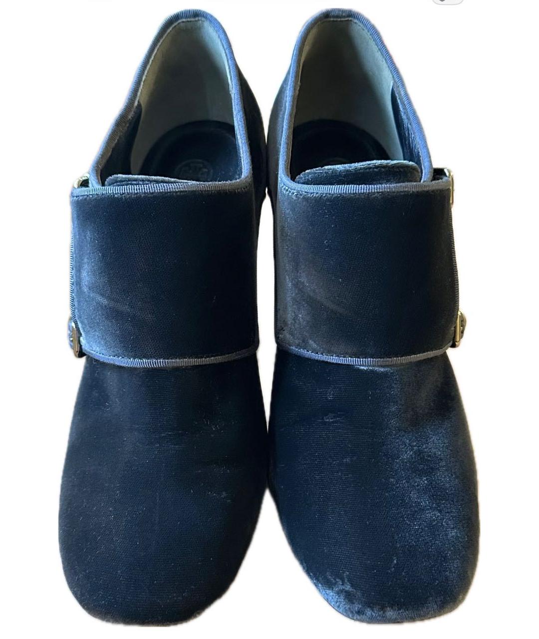 TORY BURCH Антрацитовые бархатные ботильоны, фото 2