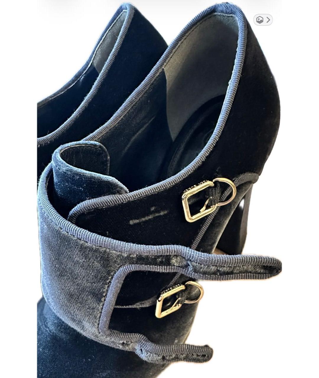 TORY BURCH Антрацитовые бархатные ботильоны, фото 5