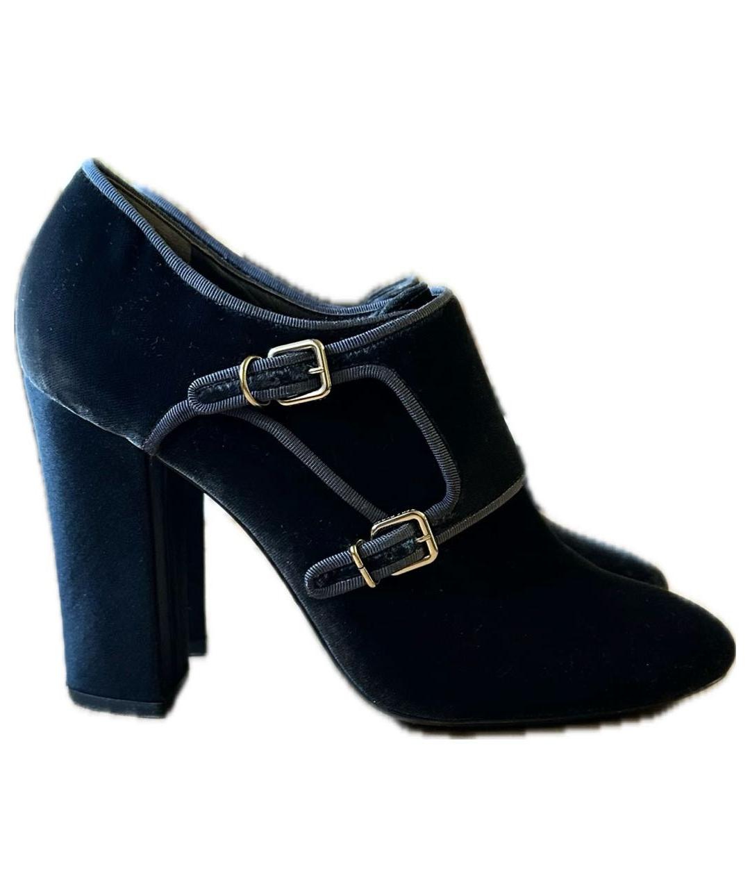 TORY BURCH Антрацитовые бархатные ботильоны, фото 7