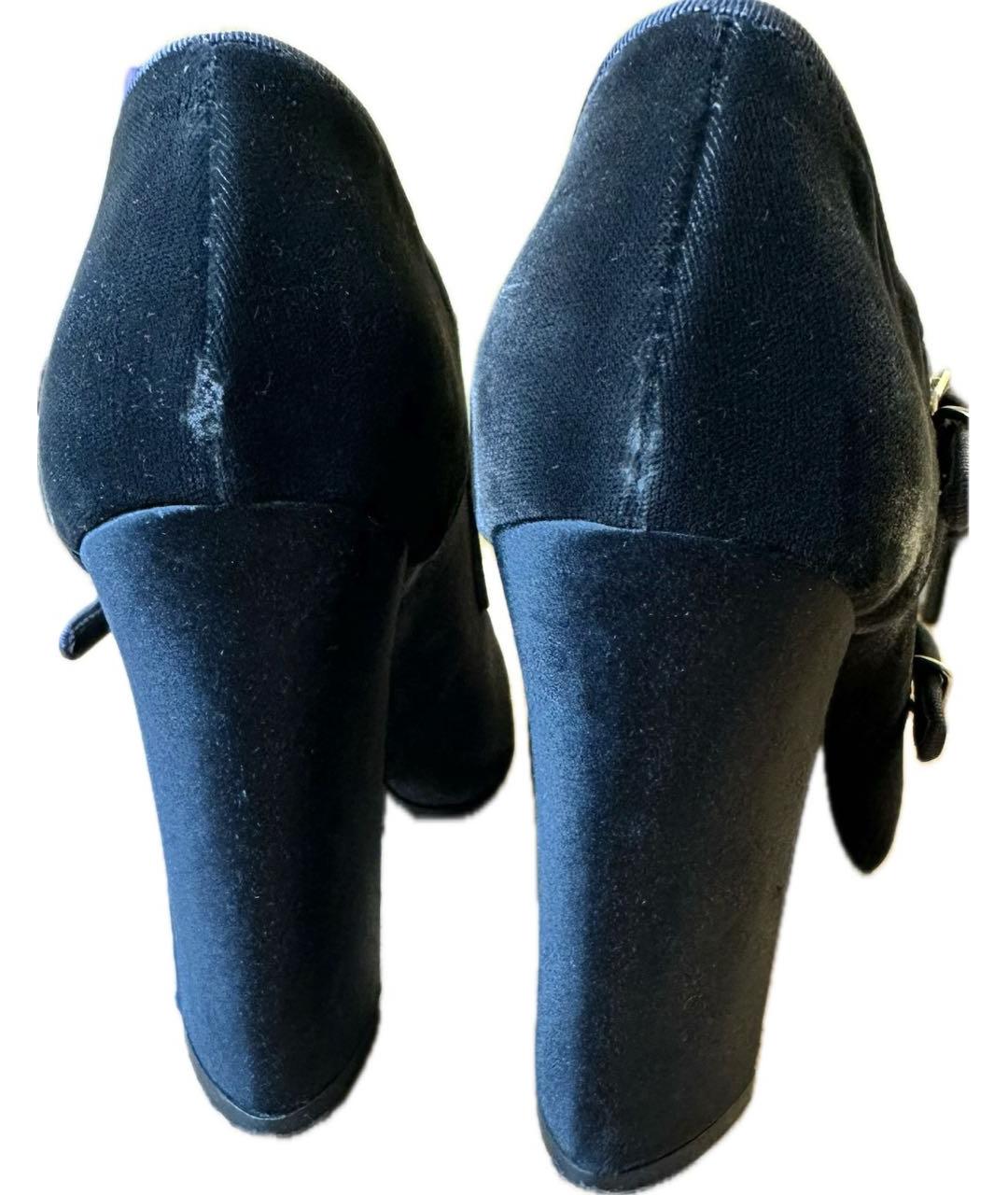 TORY BURCH Антрацитовые бархатные ботильоны, фото 4