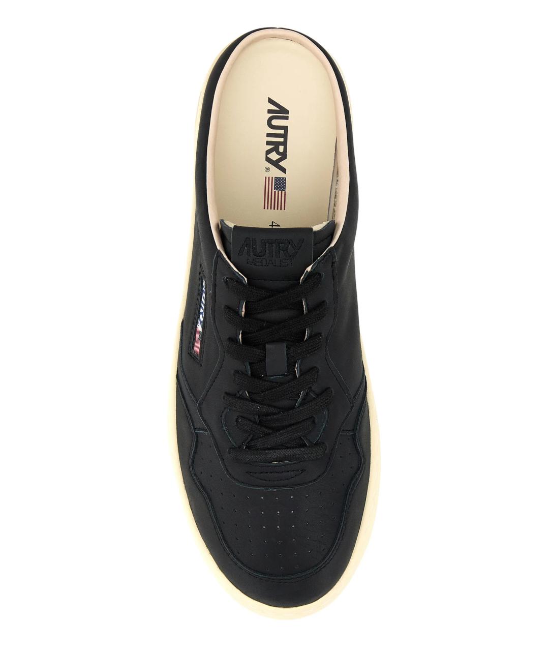 AUTRY Черные кожаные низкие кроссовки / кеды, фото 4