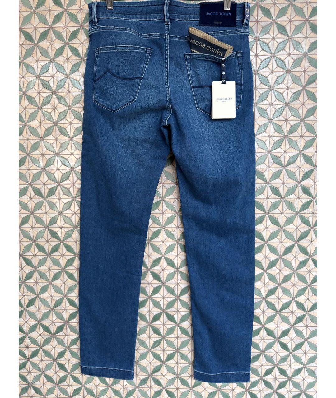 JACOB COHEN Синие хлопко-полиэстеровые джинсы, фото 2