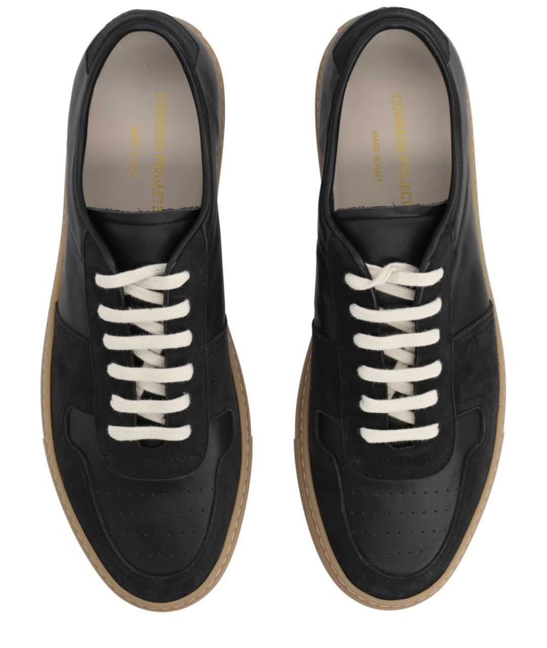 COMMON PROJECTS Черные кожаные низкие кроссовки / кеды, фото 6