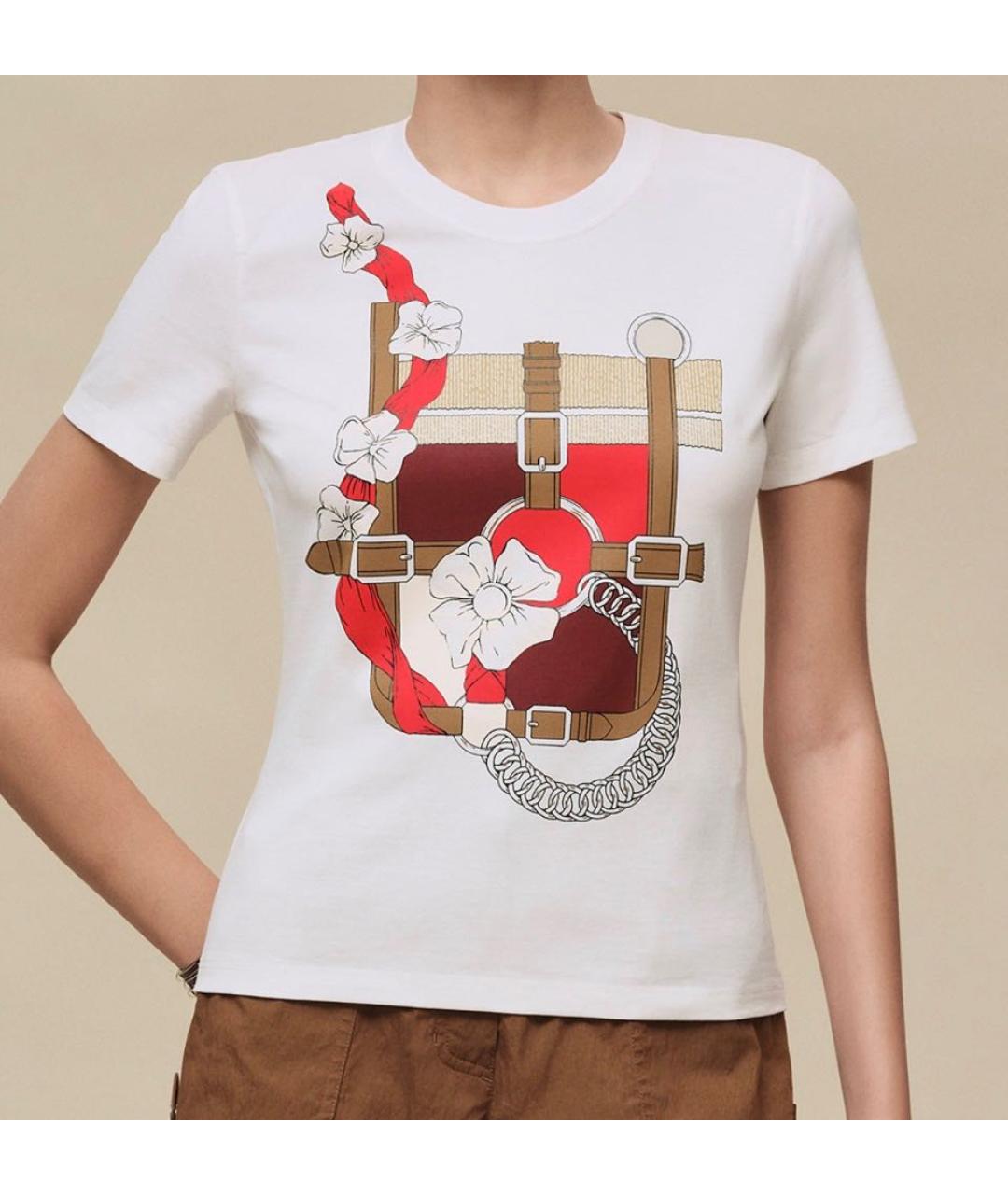 HERMES Белая хлопковая футболка, фото 3