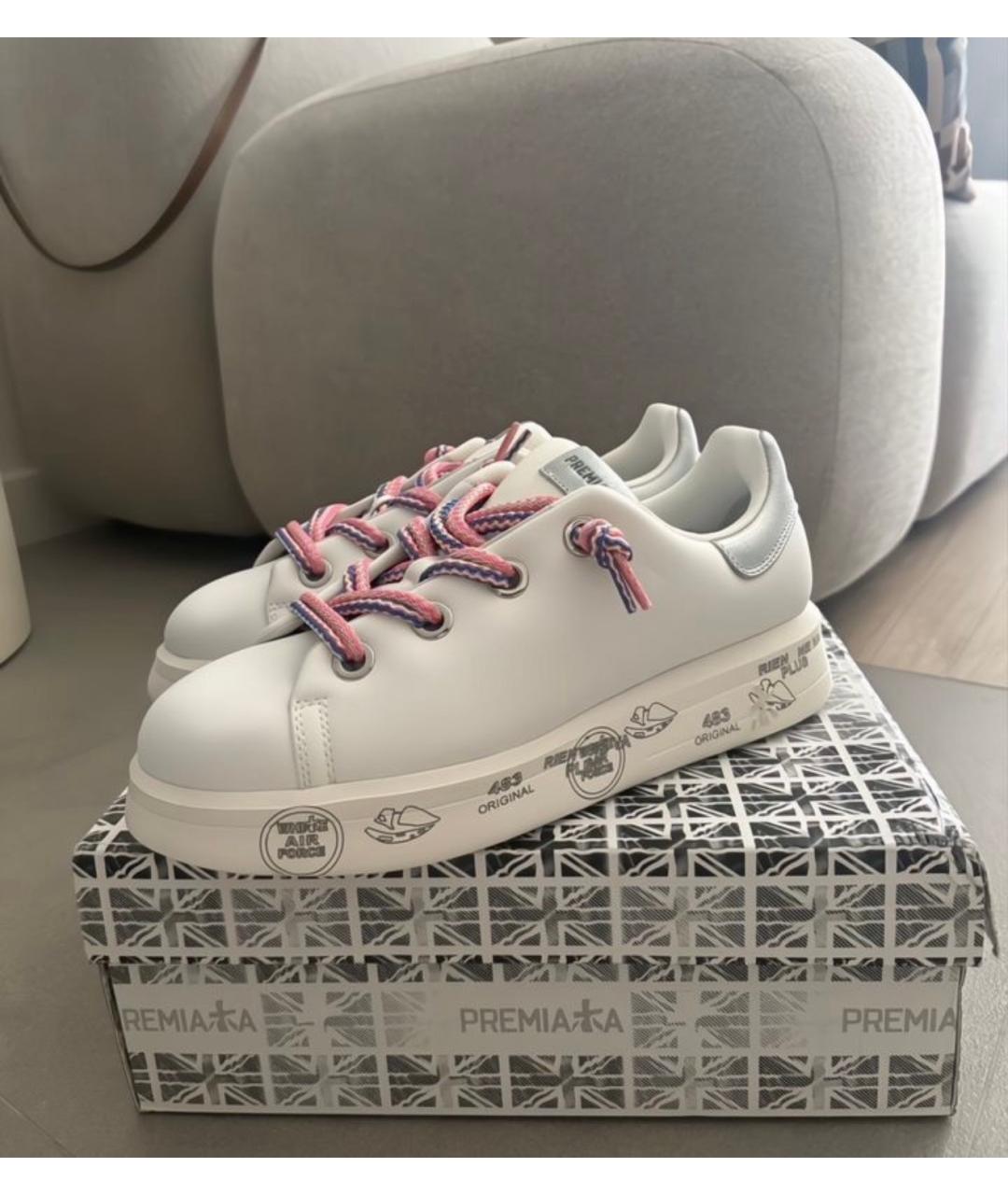 PREMIATA Белые кожаные кроссовки, фото 2