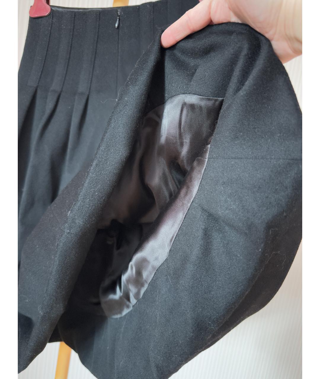 CELINE Черная шерстяная юбка миди, фото 5