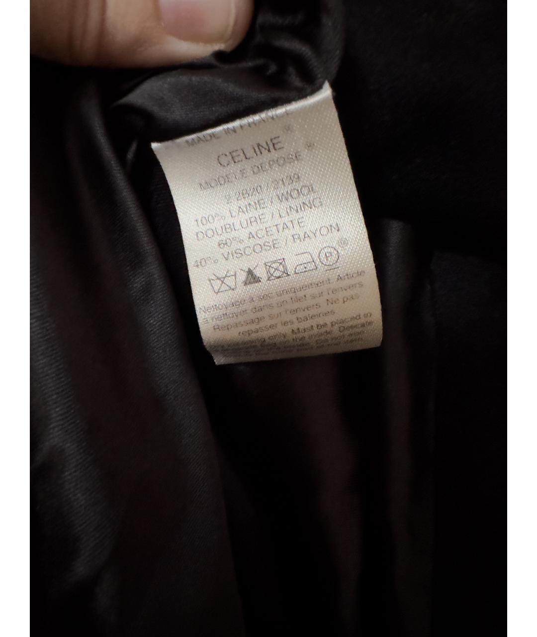 CELINE Черная шерстяная юбка миди, фото 3