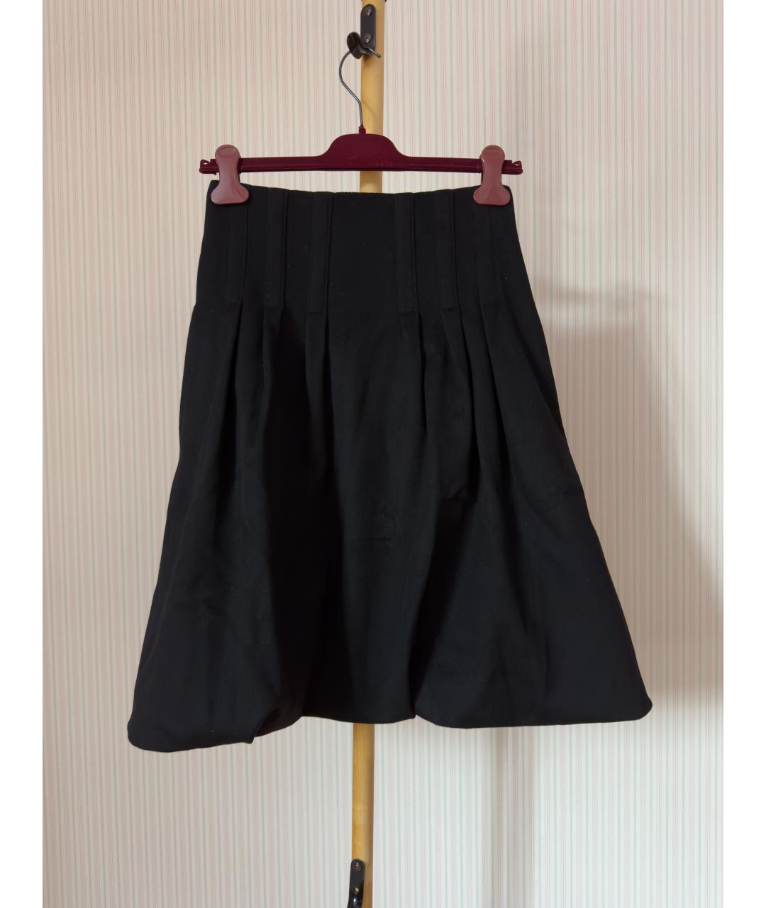 CELINE Черная шерстяная юбка миди, фото 6