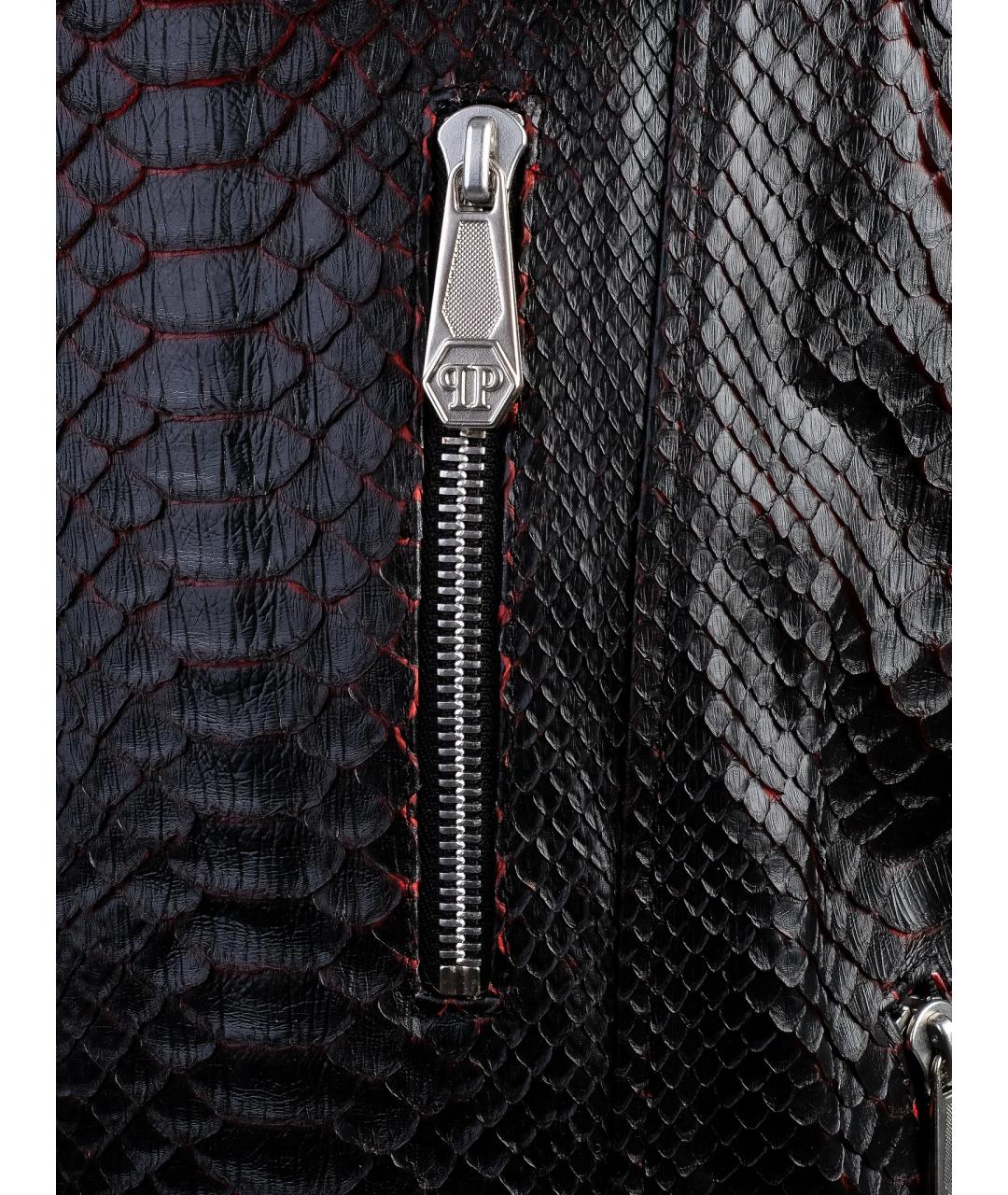 PHILIPP PLEIN Черная кожаная куртка, фото 4