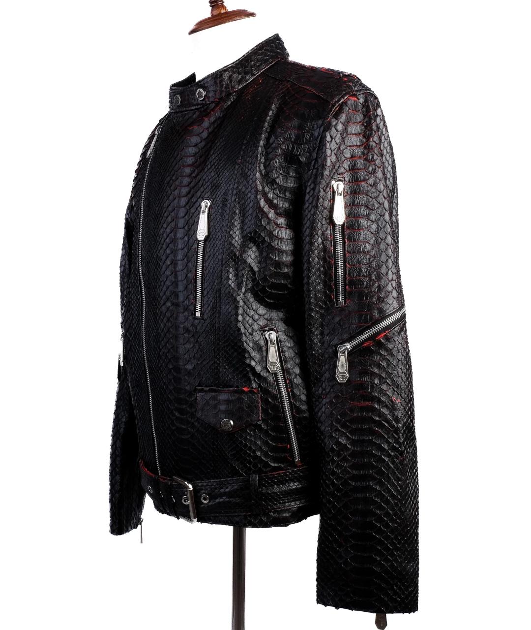 PHILIPP PLEIN Черная кожаная куртка, фото 7