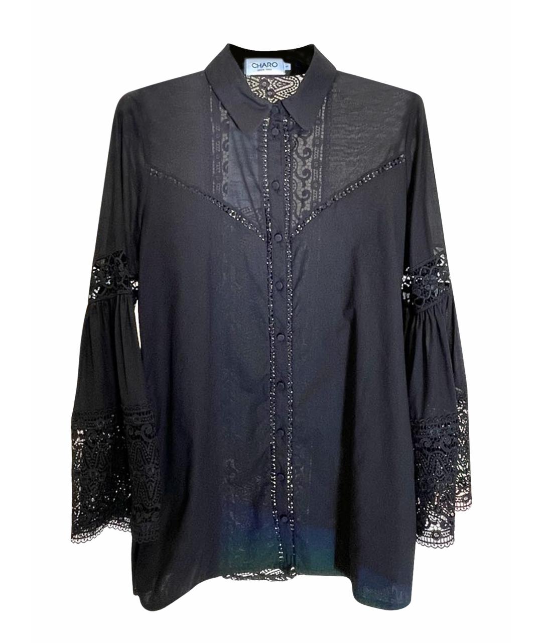 CHARO RUIZ Черная хлопковая кэжуал рубашка, фото 1