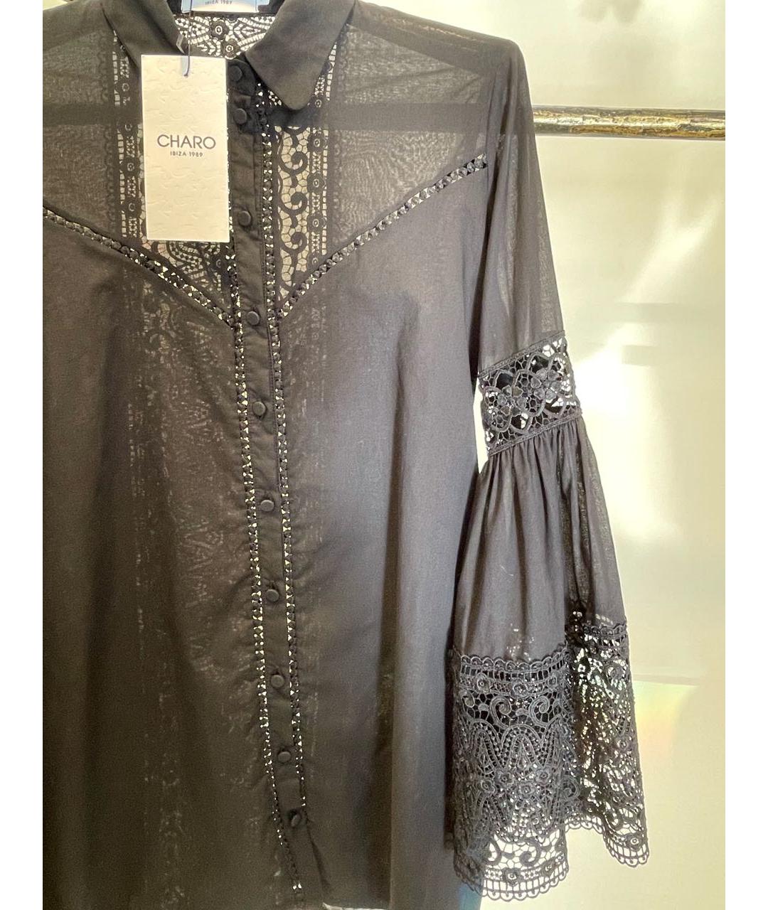 CHARO RUIZ Черная хлопковая кэжуал рубашка, фото 3