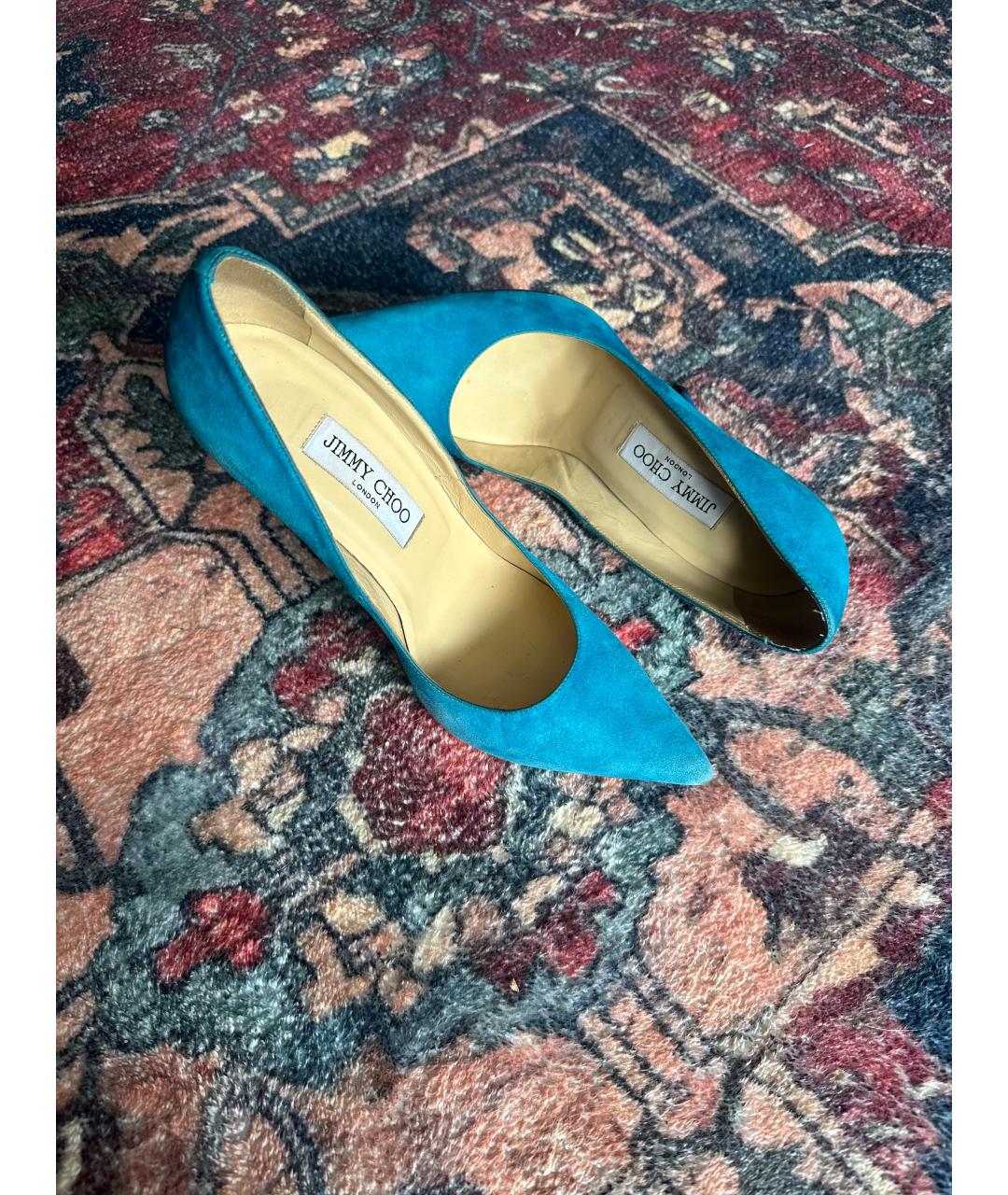 JIMMY CHOO Бирюзовые замшевые туфли, фото 2