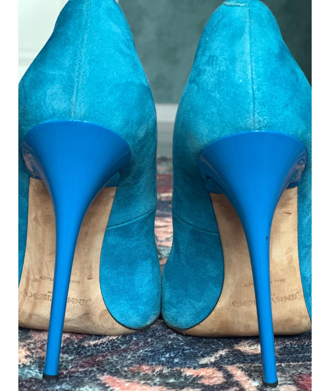 JIMMY CHOO Бирюзовые замшевые туфли, фото 3