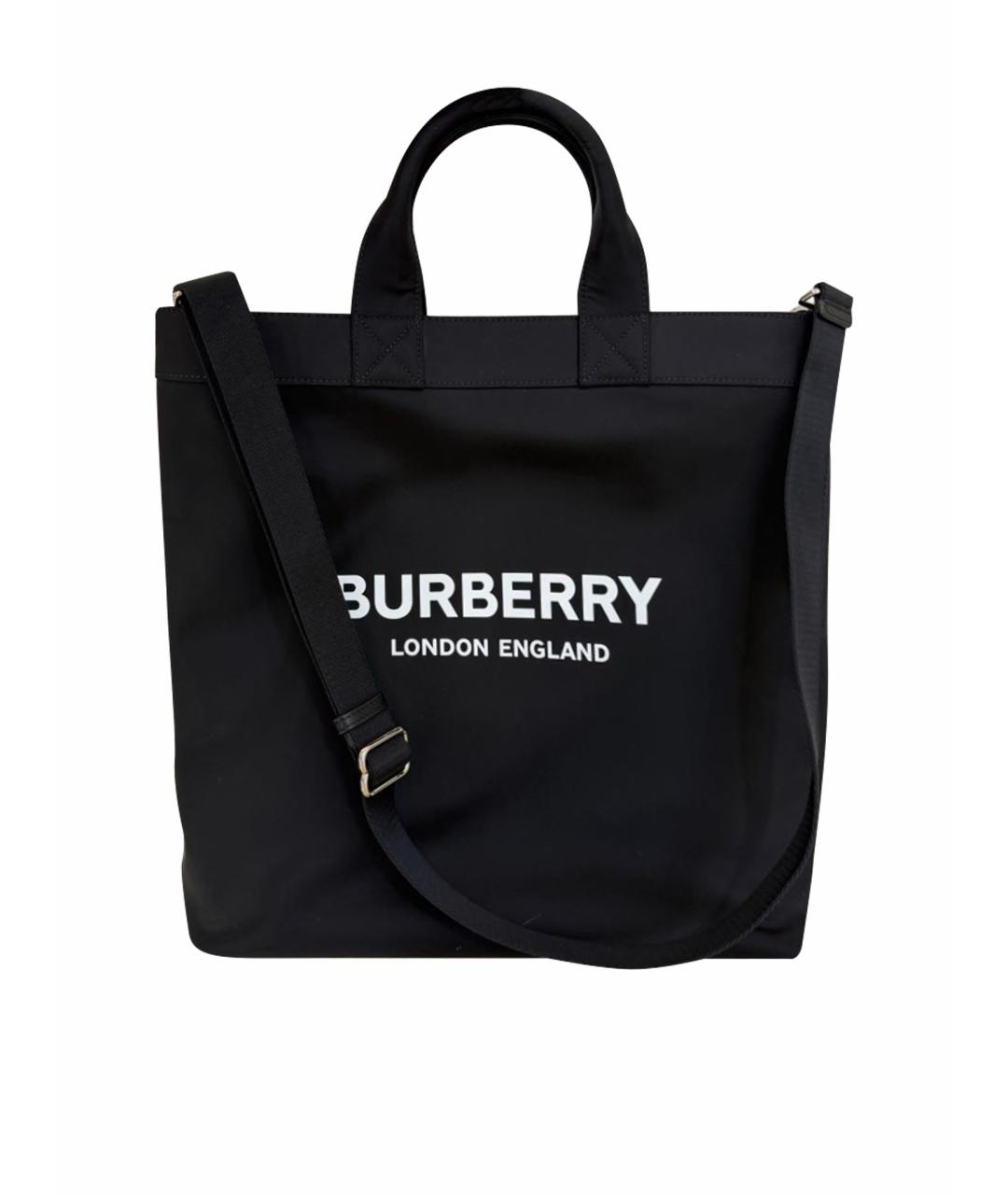 BURBERRY Черная синтетическая сумка тоут, фото 1