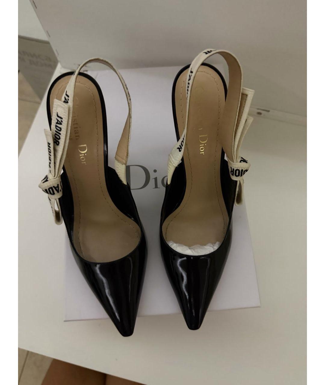 CHRISTIAN DIOR Черные туфли из лакированной кожи, фото 2