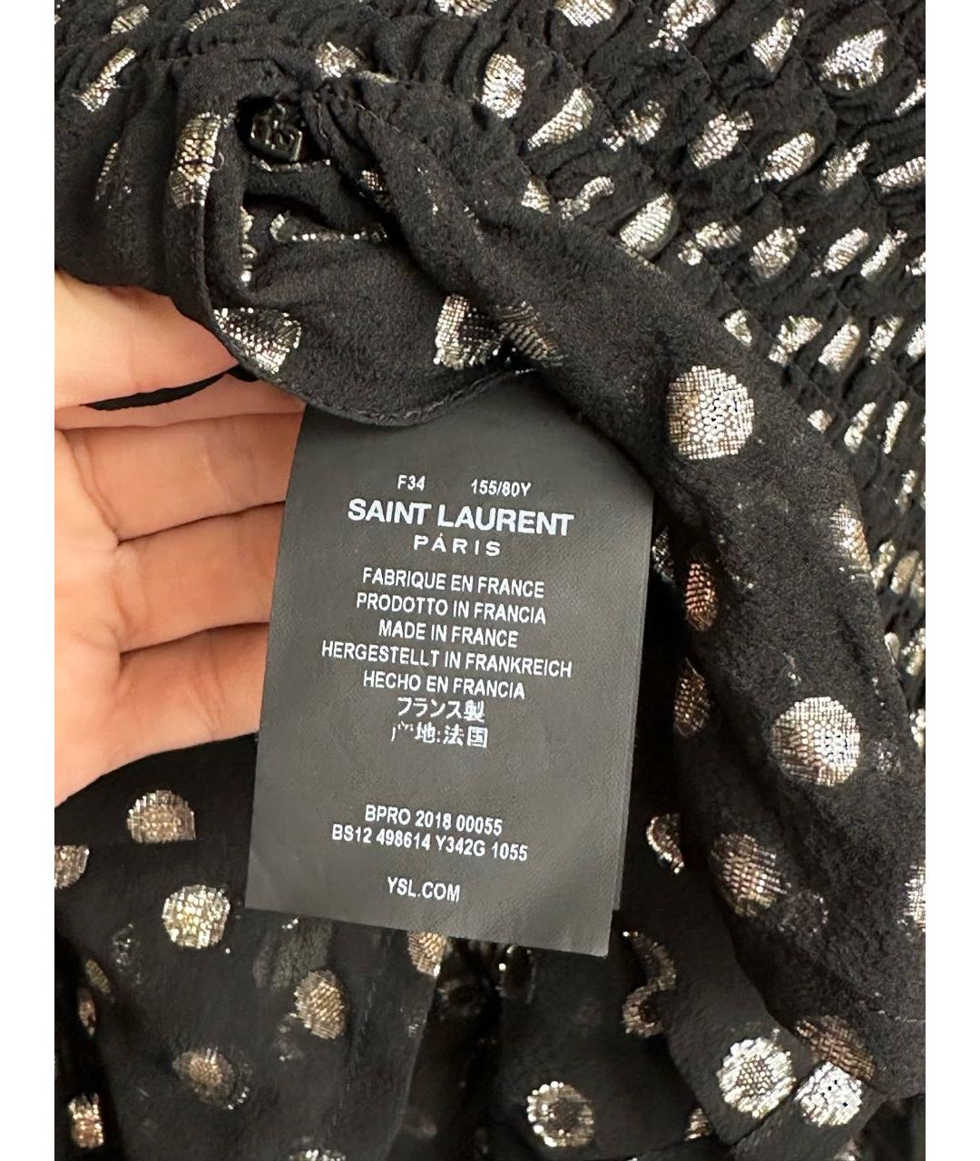 SAINT LAURENT Черная шелковая блузы, фото 5