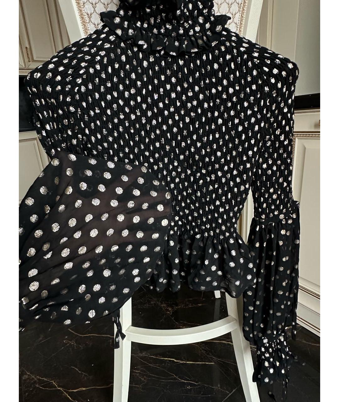 SAINT LAURENT Черная шелковая блузы, фото 7