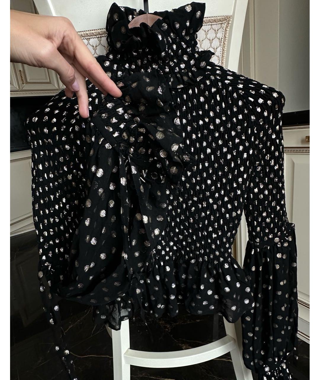 SAINT LAURENT Черная шелковая блузы, фото 4