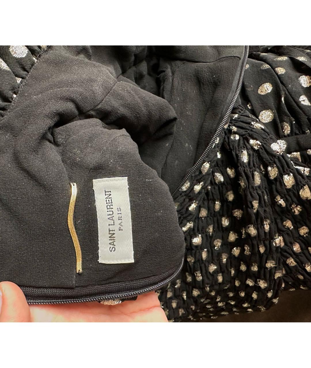 SAINT LAURENT Черная шелковая блузы, фото 3