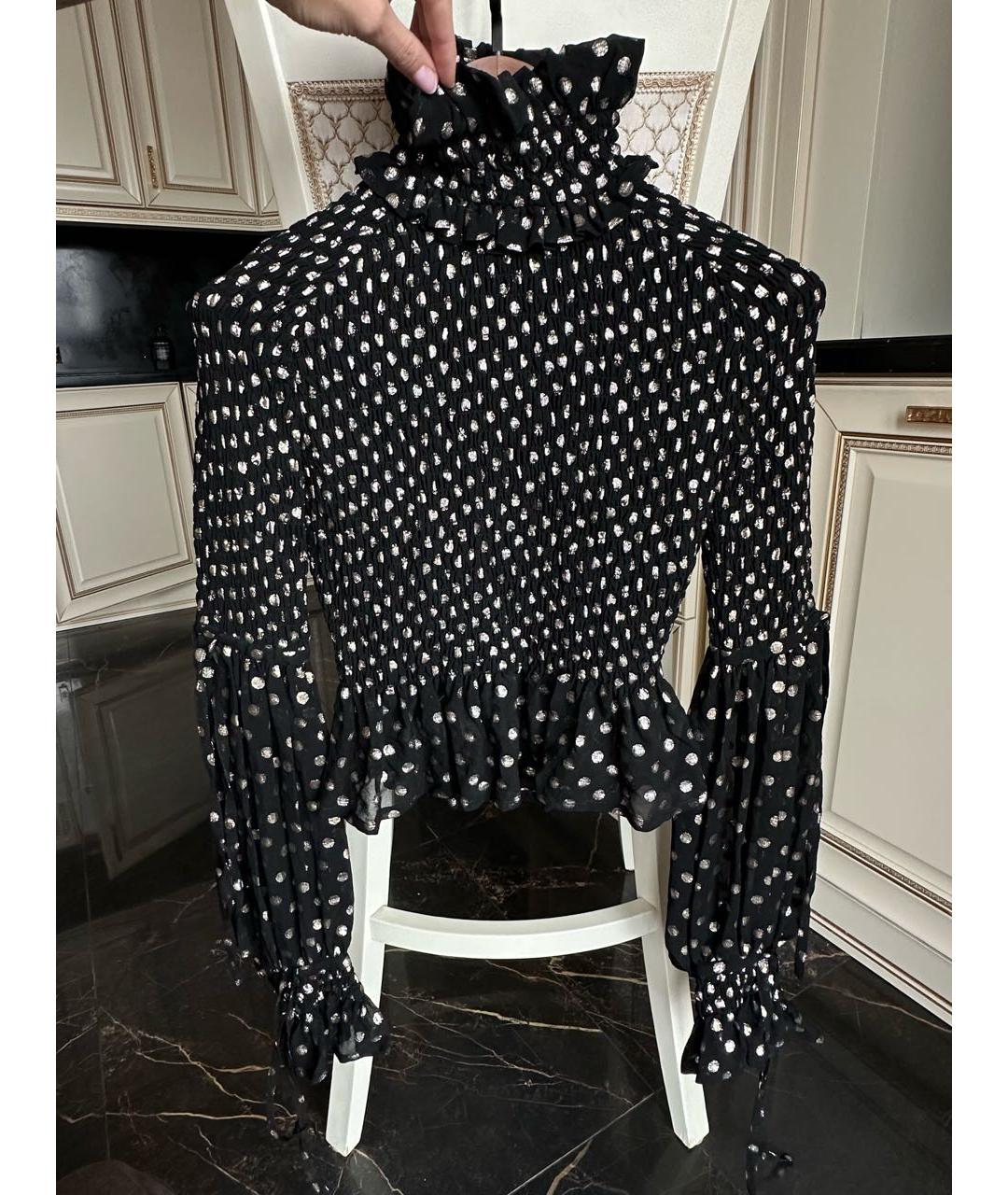 SAINT LAURENT Черная шелковая блузы, фото 9