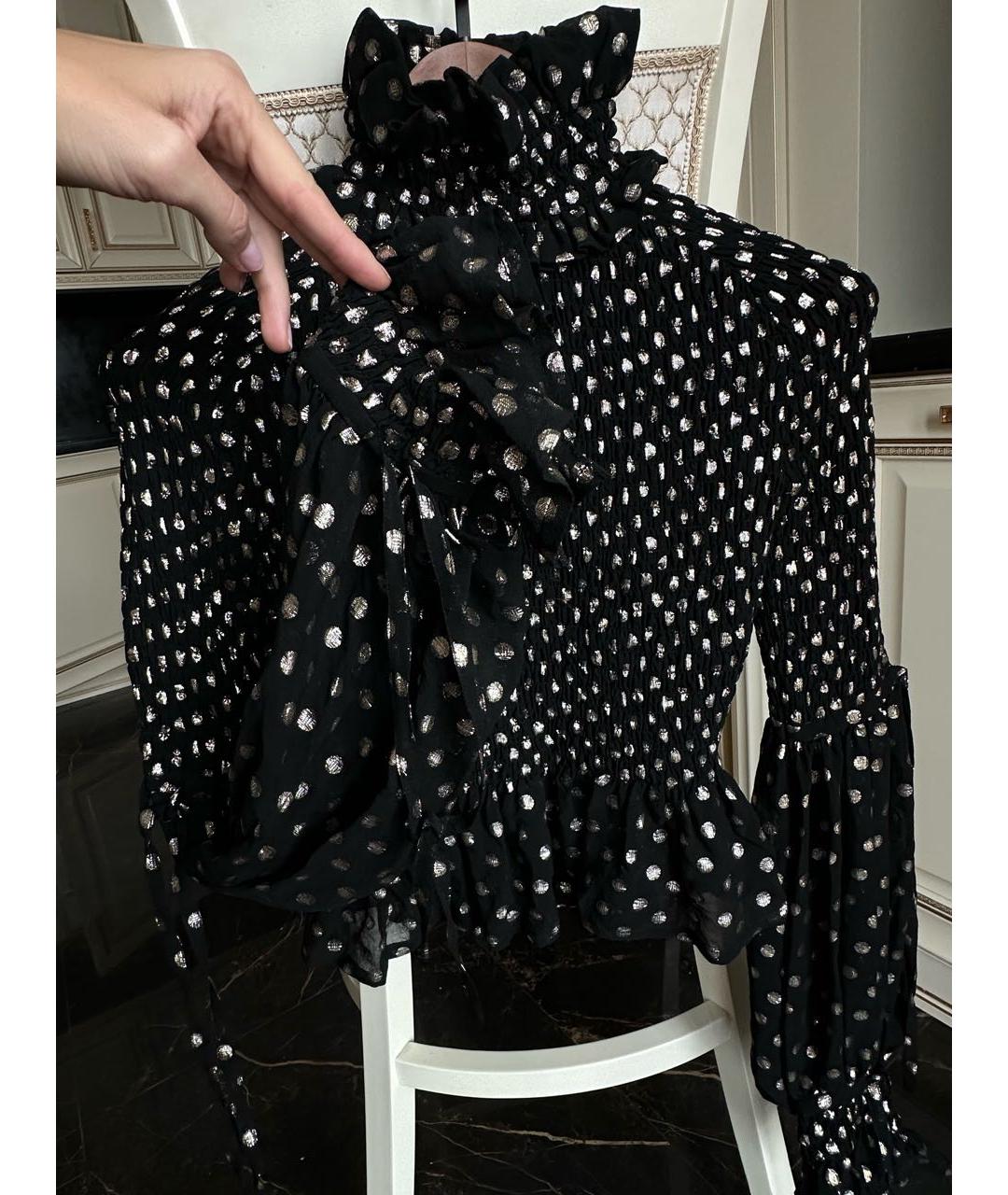 SAINT LAURENT Черная шелковая блузы, фото 8