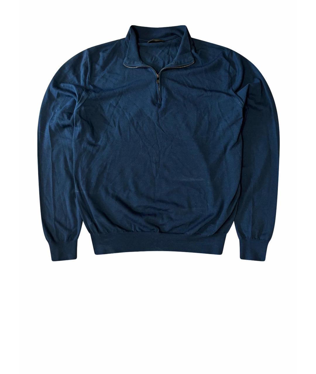 CORNELIANI Темно-синий шерстяной джемпер / свитер, фото 1