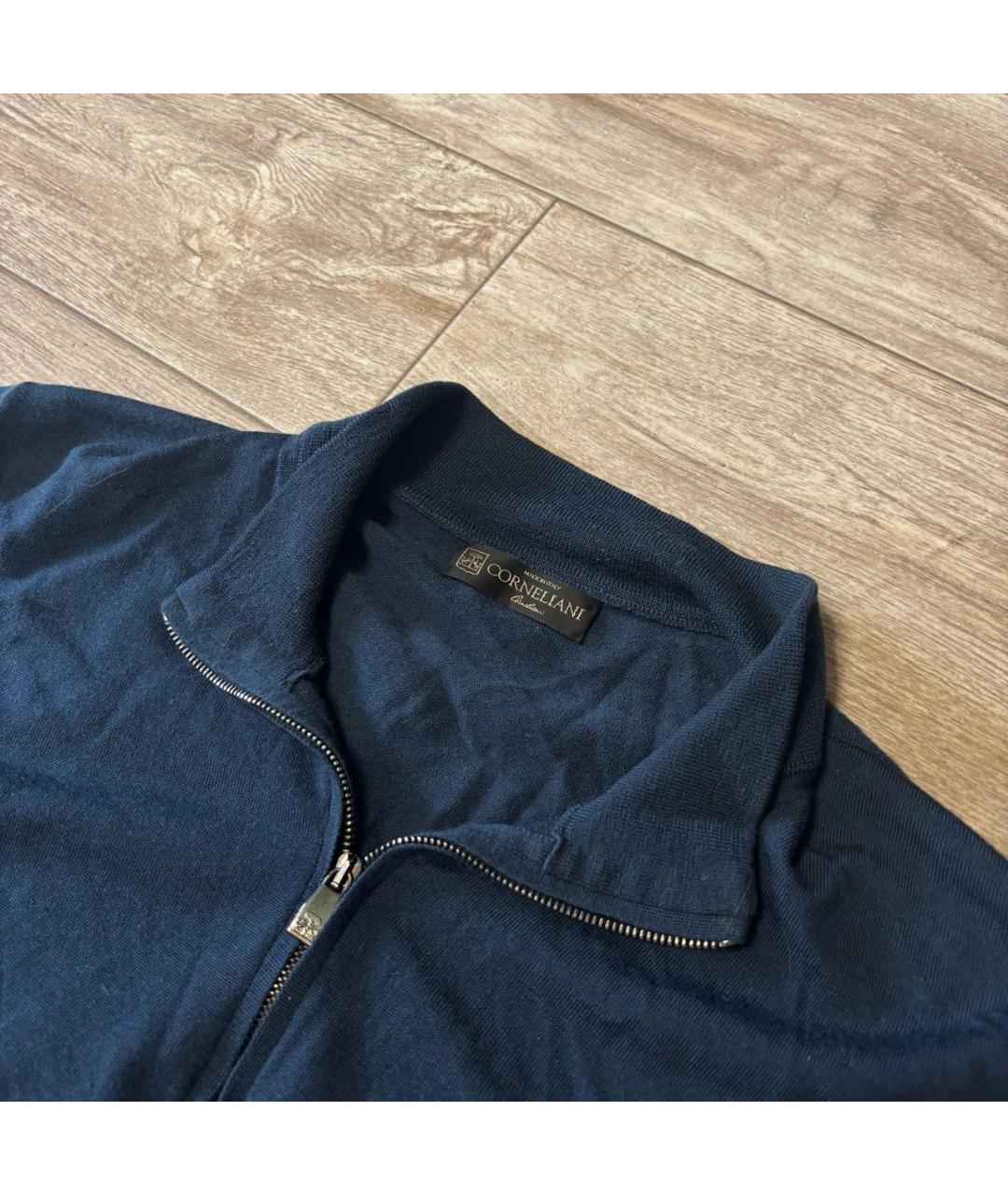 CORNELIANI Темно-синий шерстяной джемпер / свитер, фото 2