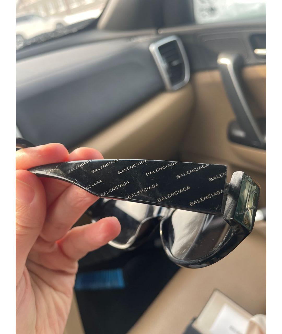 BALENCIAGA Черные пластиковые солнцезащитные очки, фото 6
