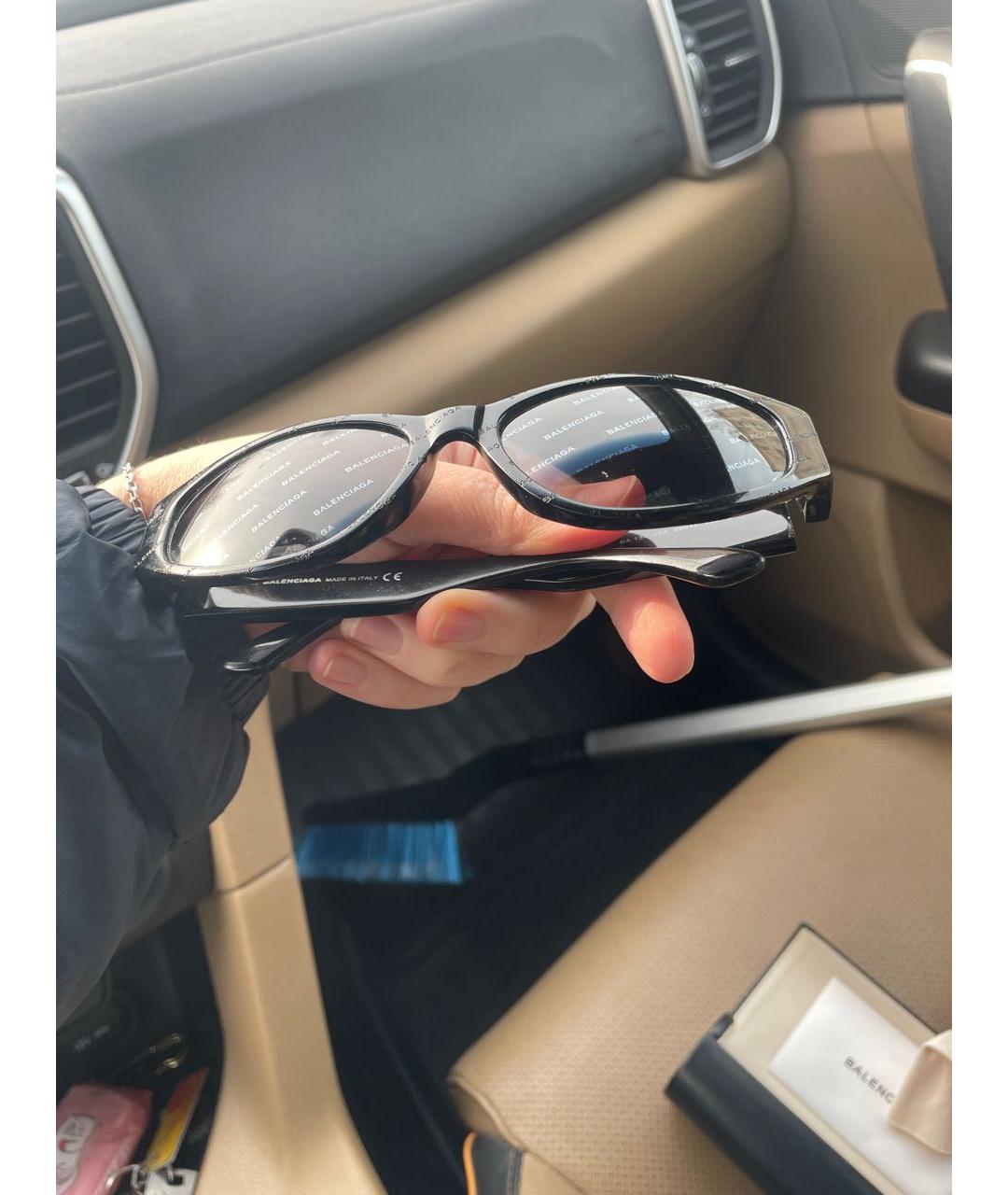 BALENCIAGA Черные пластиковые солнцезащитные очки, фото 7