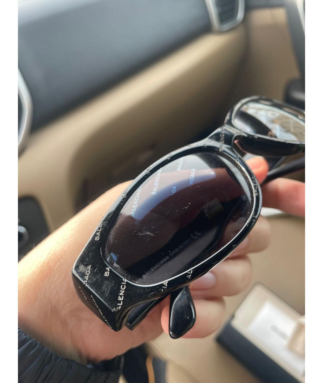 BALENCIAGA Черные пластиковые солнцезащитные очки, фото 3