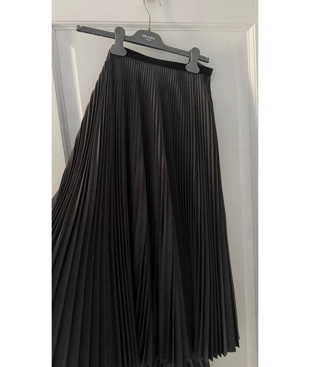 PRADA Серая шерстяная юбка макси, фото 2