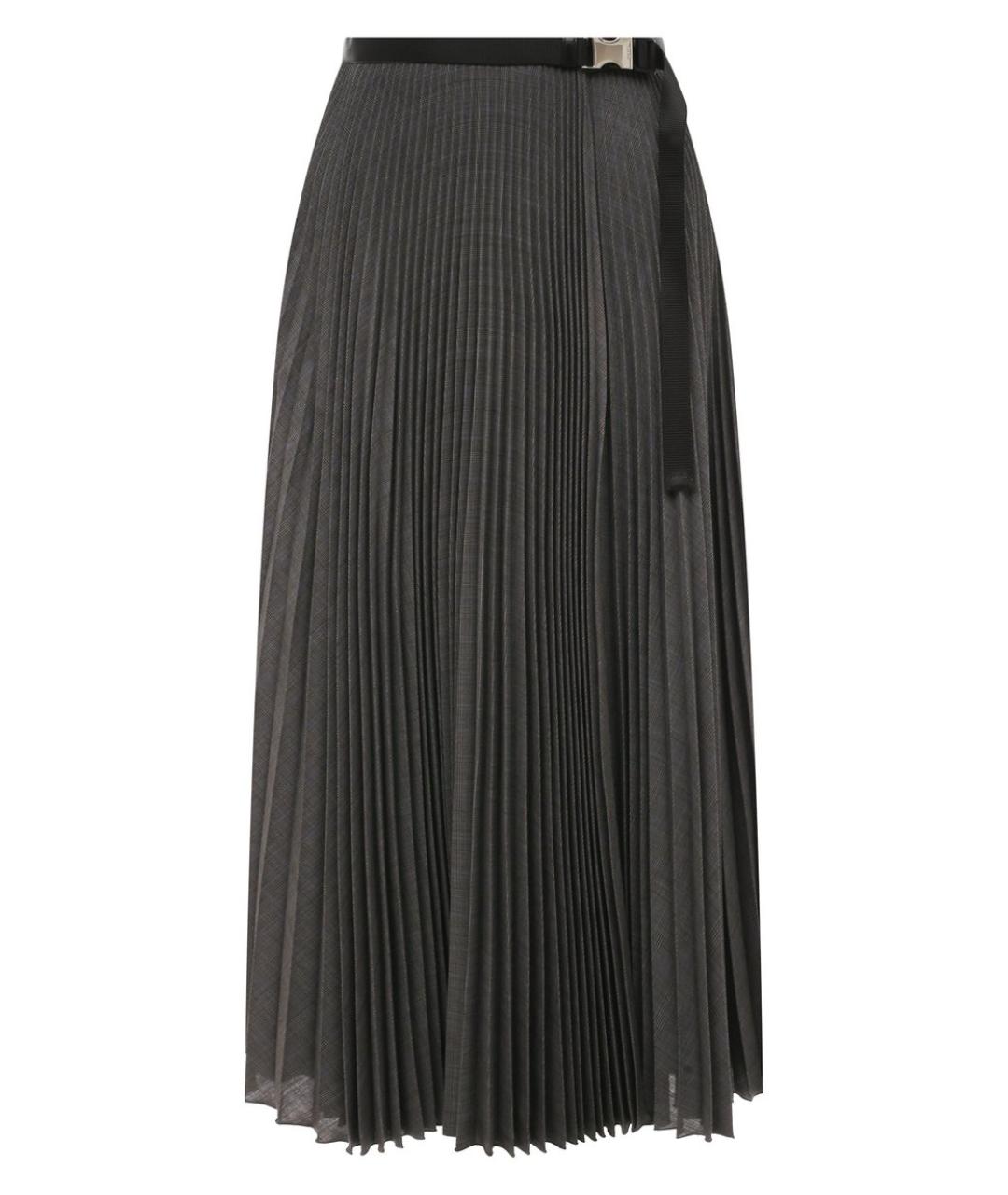 PRADA Серая шерстяная юбка макси, фото 4