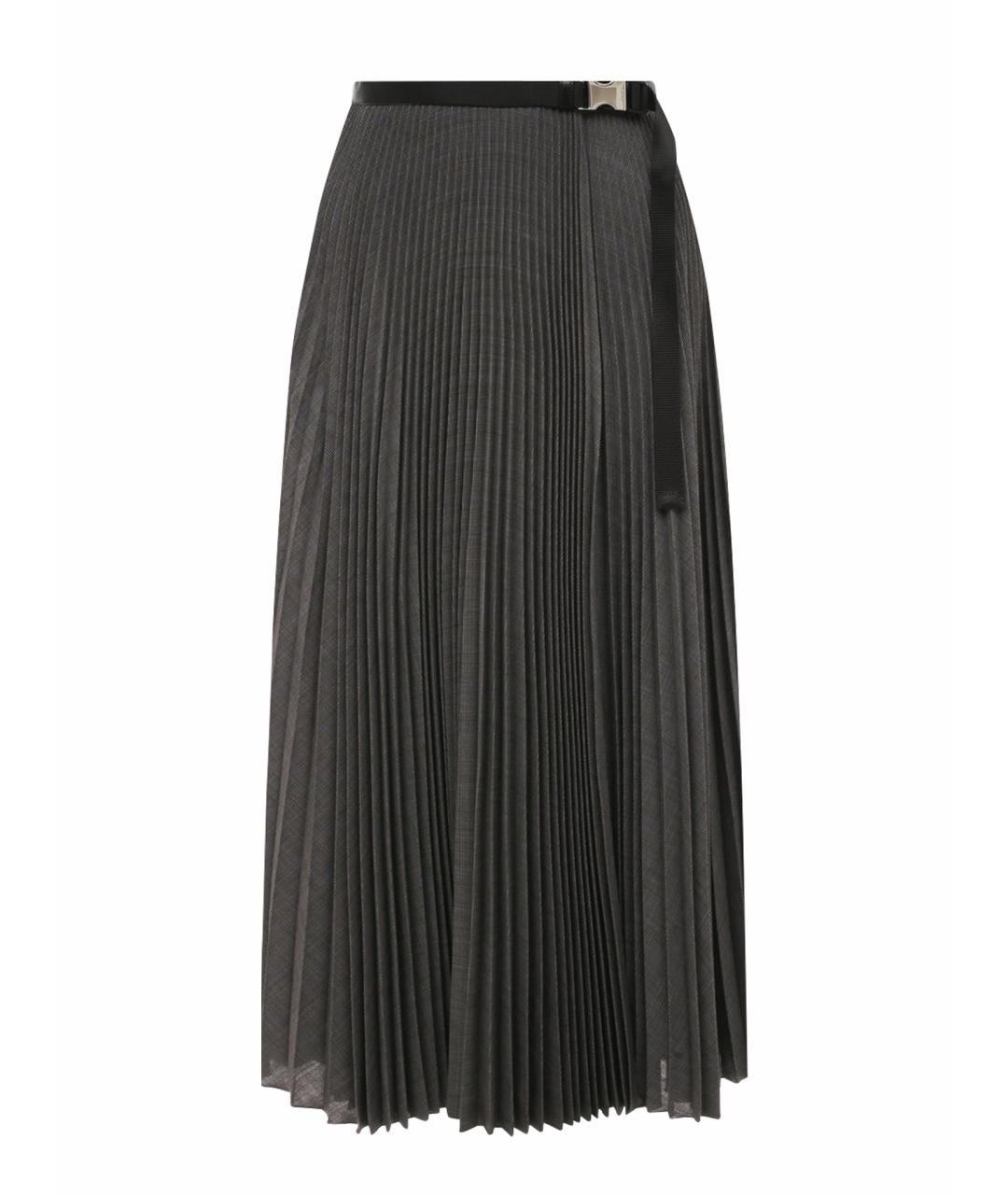 PRADA Серая шерстяная юбка макси, фото 1