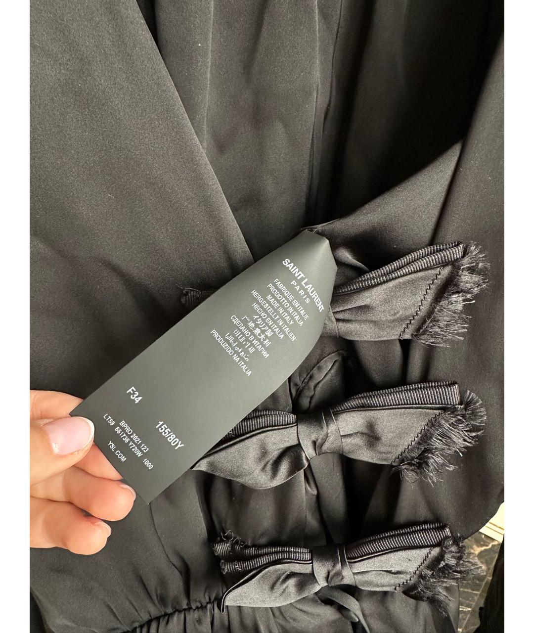 SAINT LAURENT Черная шелковая блузы, фото 5