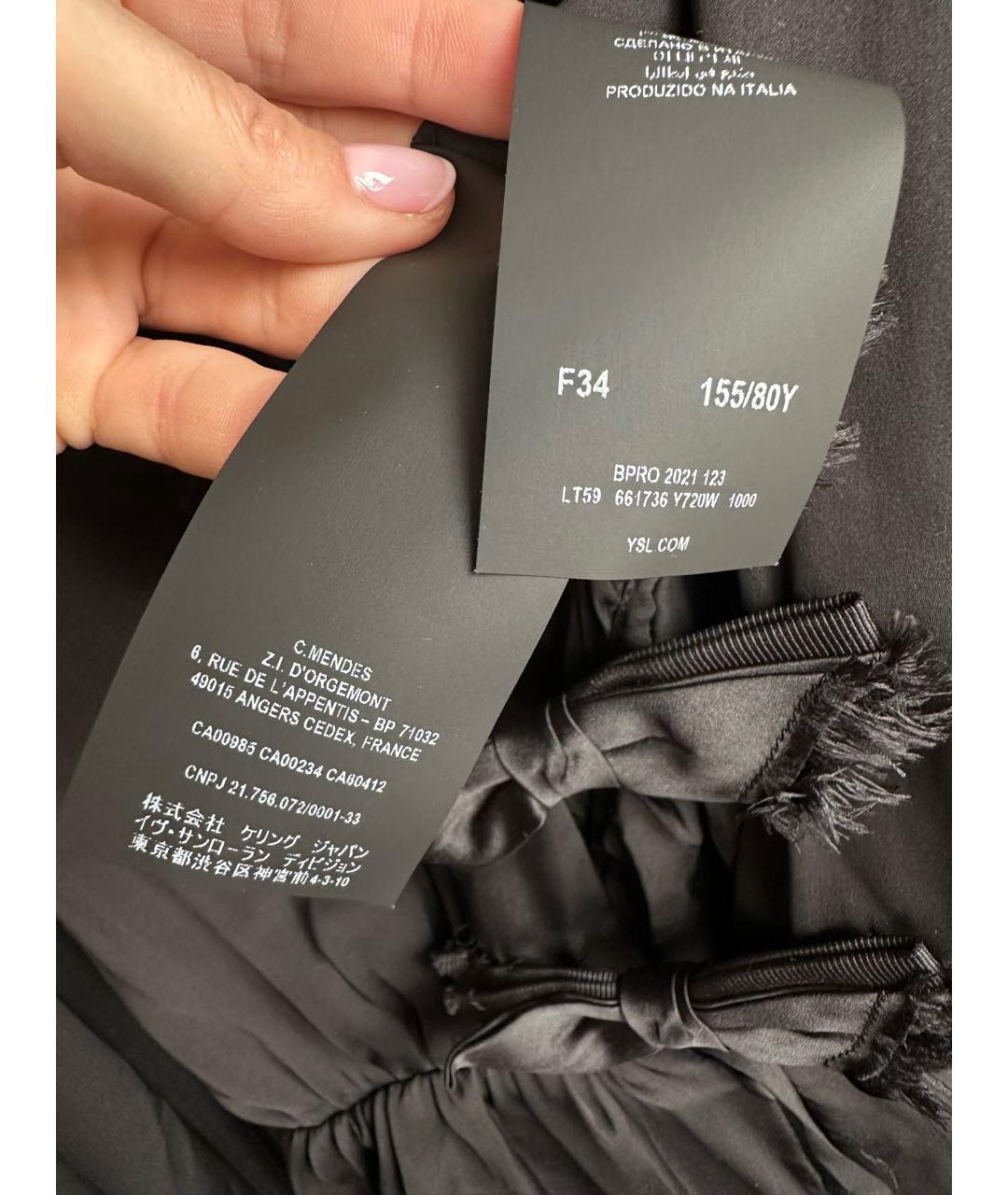 SAINT LAURENT Черная шелковая блузы, фото 6