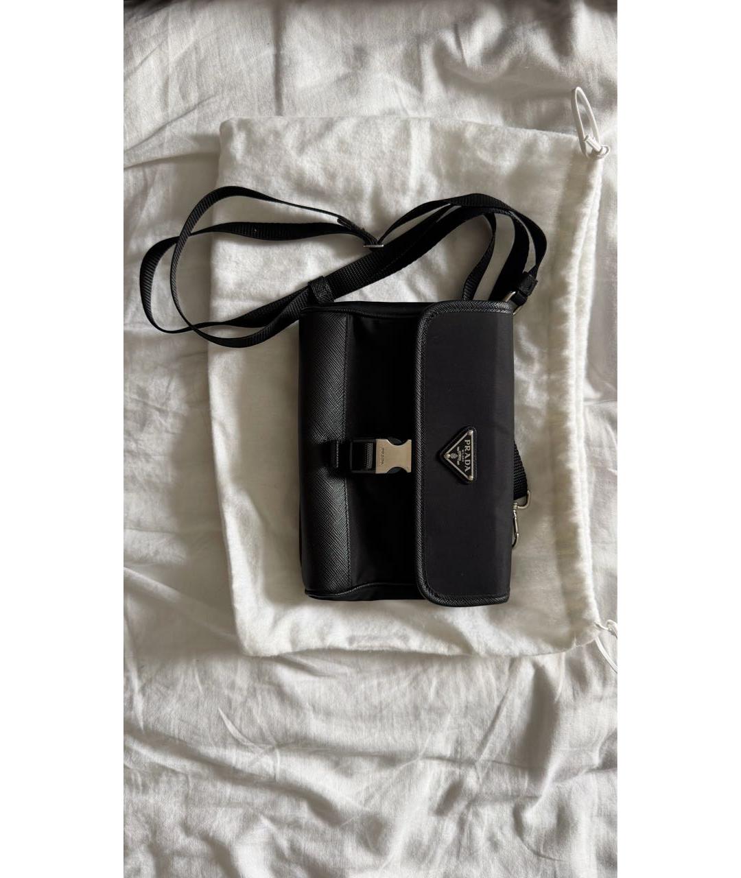 PRADA Черная кожаная сумка на плечо, фото 4