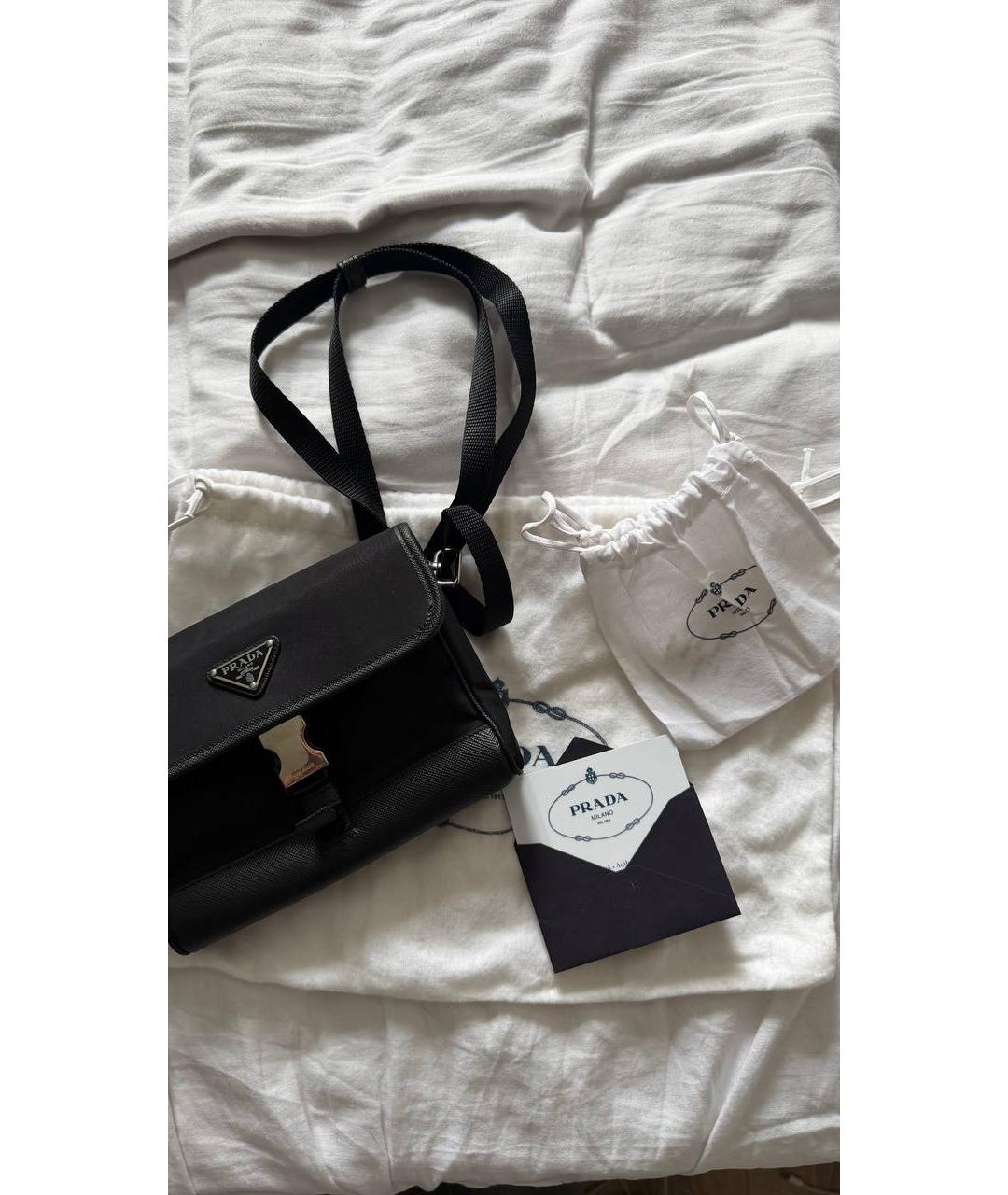 PRADA Черная кожаная сумка на плечо, фото 3