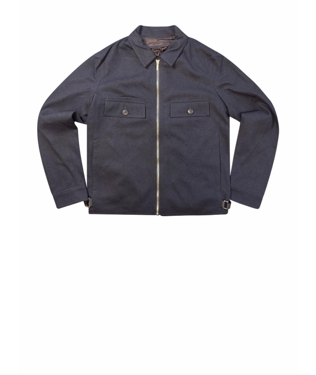 CHRISTIAN DIOR Темно-синяя шерстяная куртка, фото 1