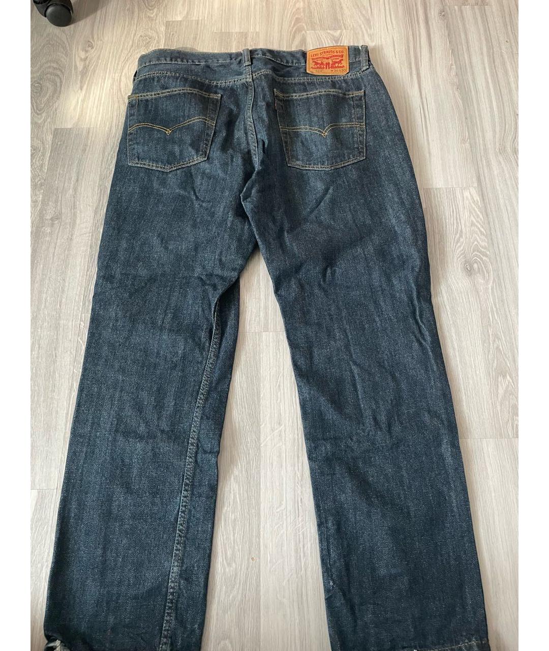 LEVI'S Темно-синие хлопковые прямые джинсы, фото 2