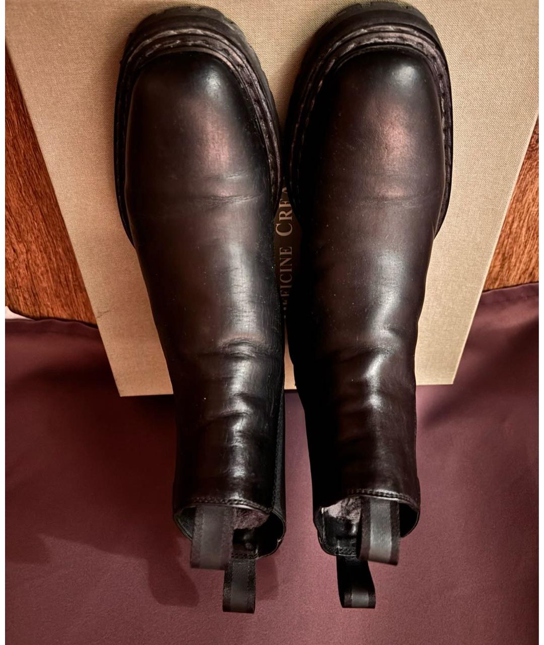 OFFICINE CREATIVE Темно-синие кожаные полусапоги, фото 3