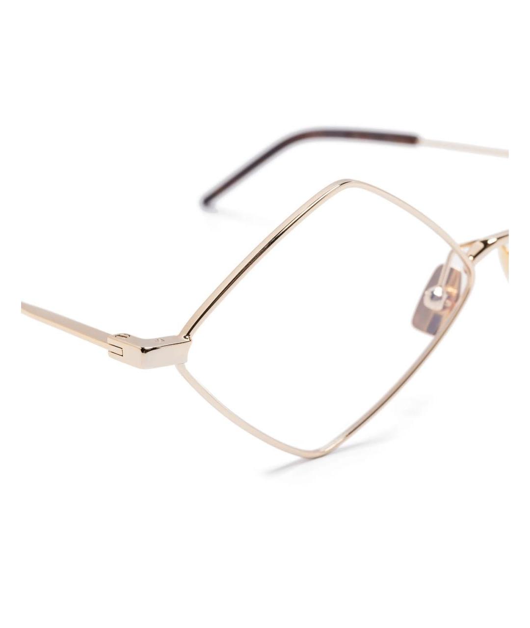 SAINT LAURENT Золотые металлические солнцезащитные очки, фото 3