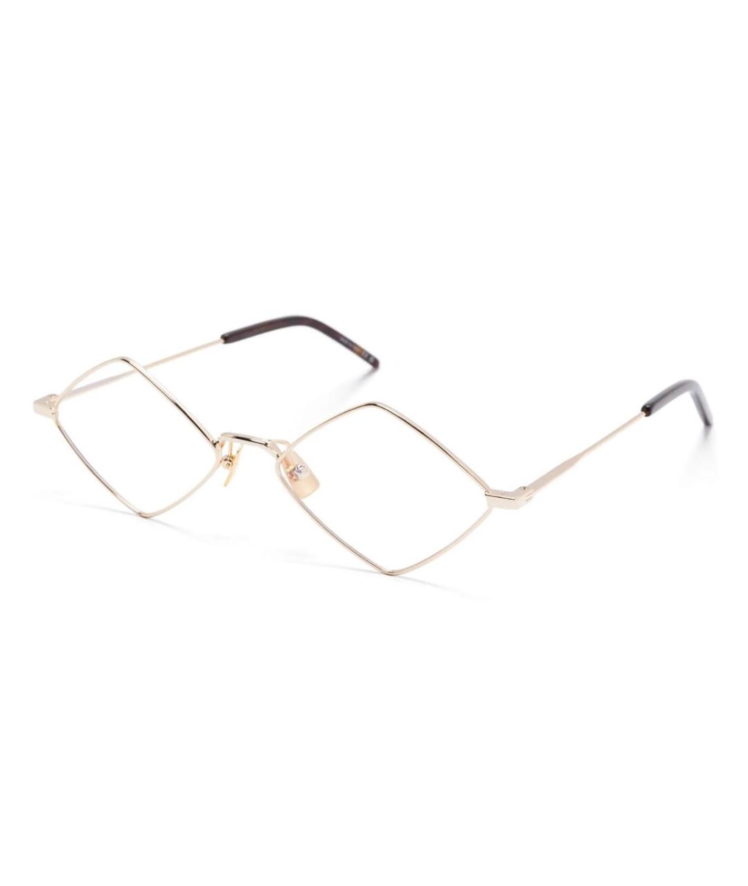 SAINT LAURENT Золотые металлические солнцезащитные очки, фото 2