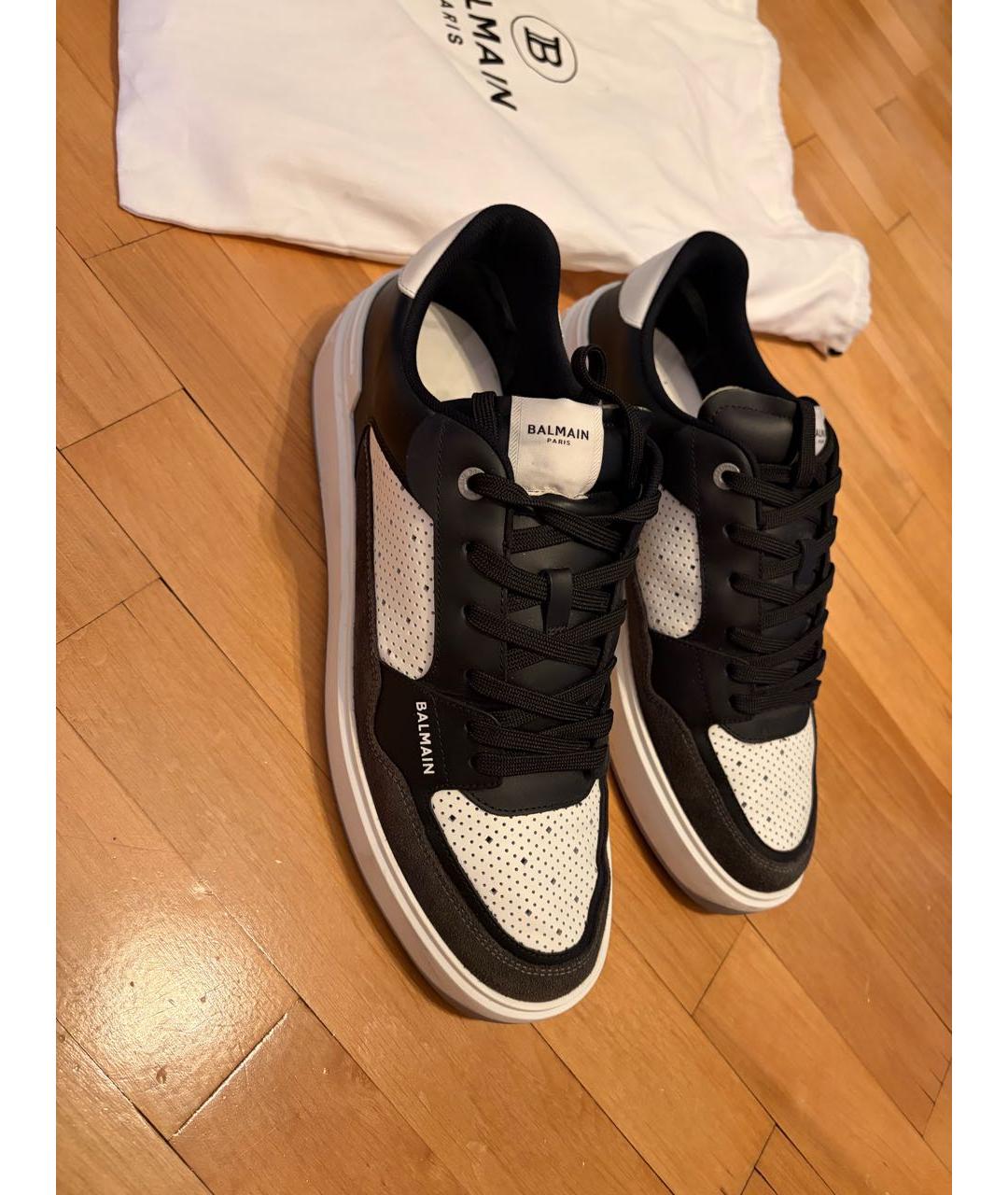 BALMAIN Мульти кожаные низкие кроссовки / кеды, фото 3