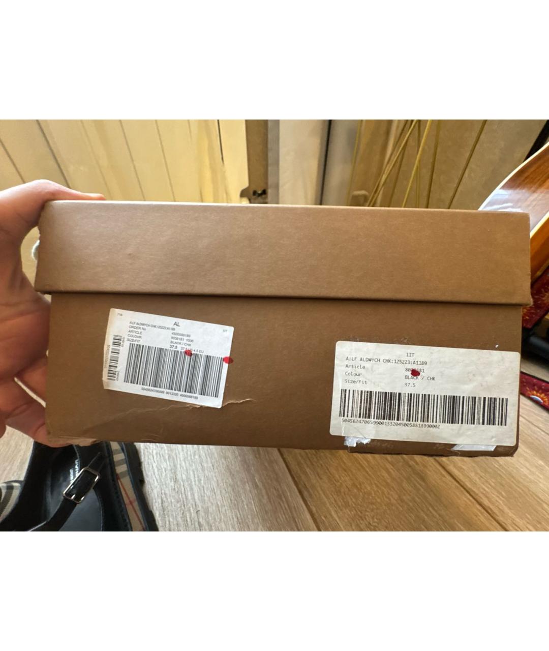 BURBERRY Черные кожаные брогги и оксфорды, фото 7