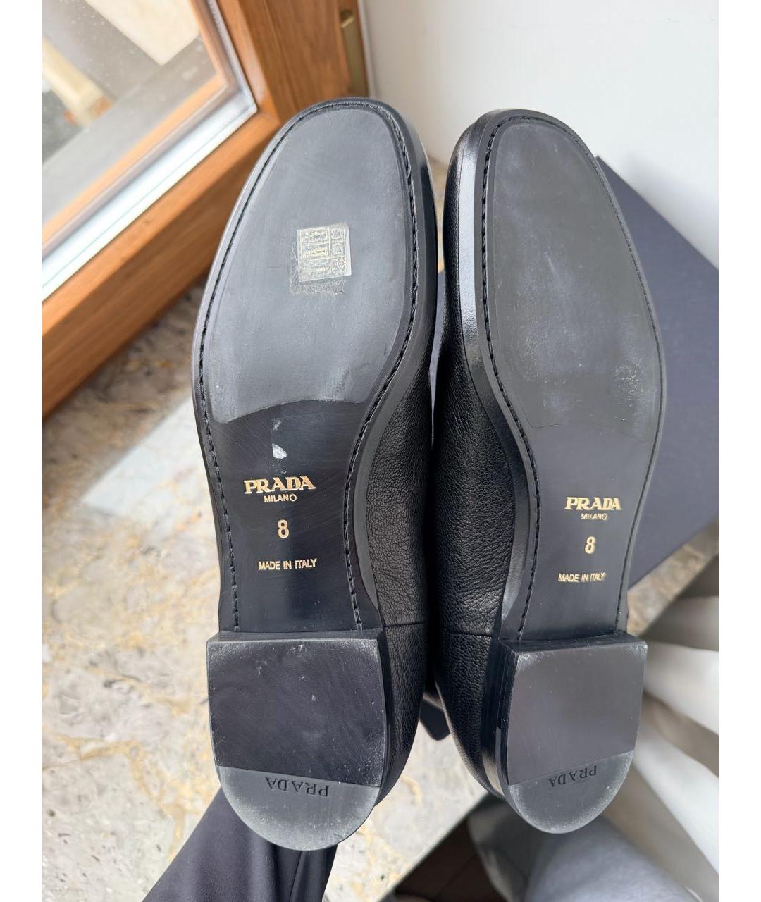 PRADA Черные кожаные высокие ботинки, фото 7