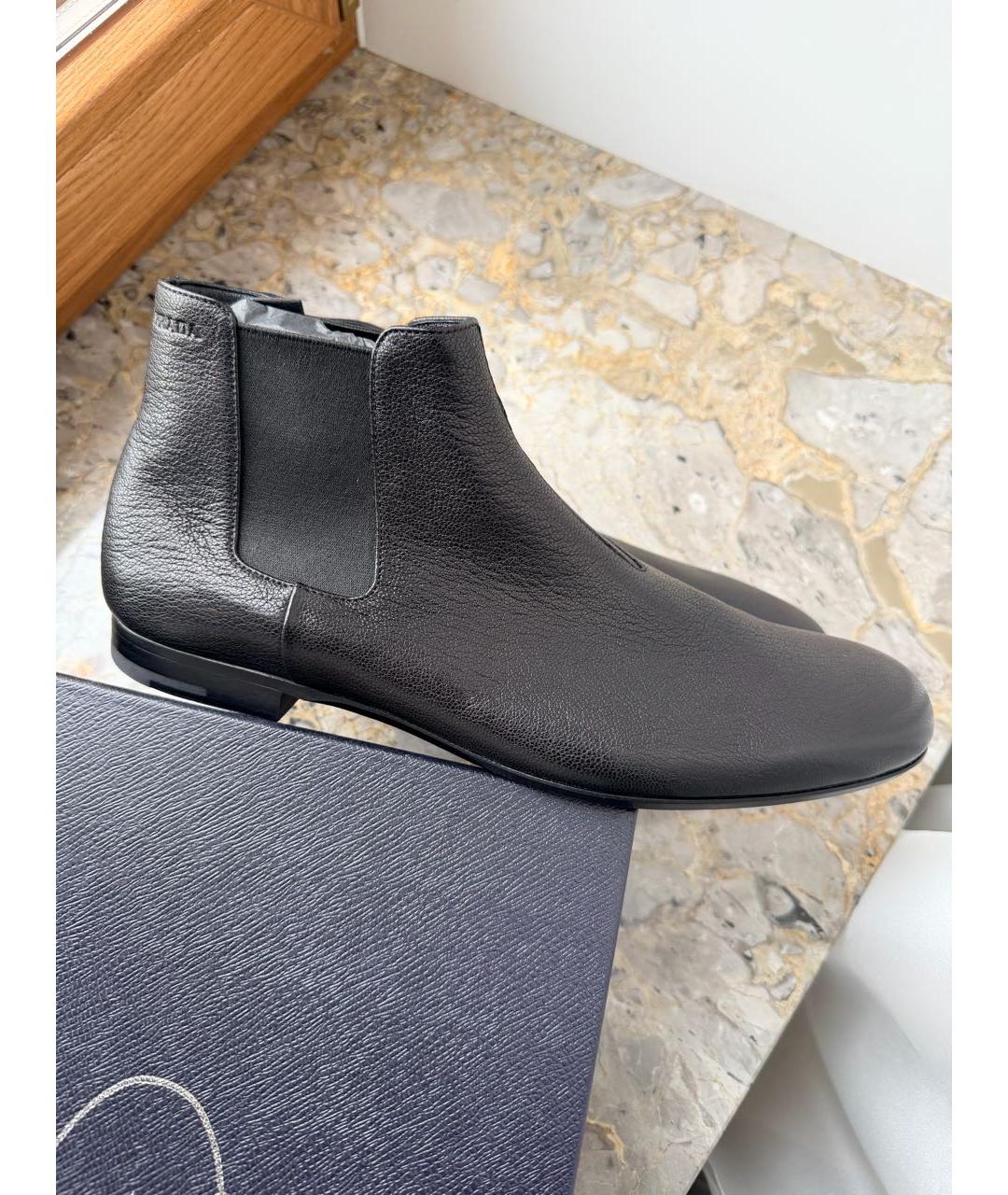 PRADA Черные кожаные высокие ботинки, фото 8